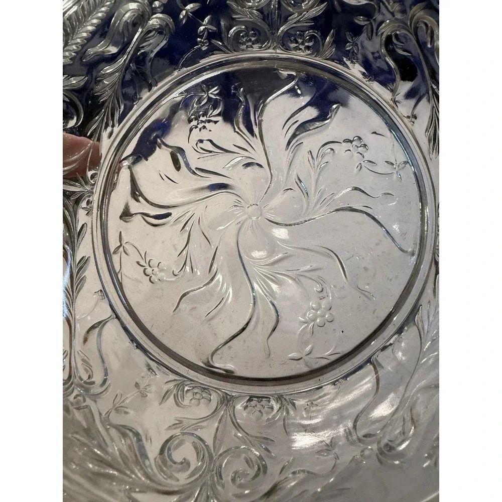 McKee Rock Crystal Clear Flat Candy Bowl Dish EAPG Depression Glass